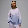 Jordan Flight Fleece-sweatshirt i french terry med rund hals til kvinder - lilla