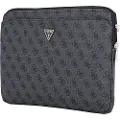 GUESS 4G Zipper Pocket Triangle Logo Laptop Sleeve - 14 - Sort