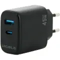 Mobilis 45w Usb-a-og Usb-c-vægoplader