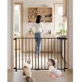 Vevor Babygitter, 29,5-43 tommer justerbar bredde, 28 tommer højt hundegitter, ingen tærskel, nem tringang, til børns kæledyrssikkerhed, med skruer, åben med én hånd, til trapper og døråbninger, sort