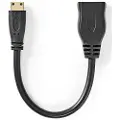 Nedis High Speed HDMI Cable with Ethernet | 4K@30Hz | 10.2 Gbps | 0.20 m | Round | PVC | Black