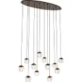 QAZQA Design pendellampe mørk bronze med klart glas 12-lys - Inge