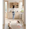 Vevor Babygitter, 69-102 cm justerbar bredde, 69 cm højt hundegitter, ingen tærskel, nem tringang, til børns og kæledyrs sikkerhed, med skruer, åben med én hånd, til trapper og døråbninger, hvid