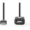 Nedis Ccgl60extbk200 Aktivt Usb 2.0-kabel Usb-a M-usb-a H 480 Mb/s Nikkelbelagt 20 M