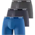 Hugo Boss BOSStil mænd. 50475282 Pakke med 3 logoboksere blå. grå, navy, navy (L), Afslappet, Bomuld