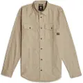 G-Star G-Startil mænd. D24963-D914-H051 Marine Slim taupe skjorte (L), Casual, Bomuld, Lange ærmer, Gråt