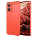 Mtp Products Motorola Moto G35 Børstet TPU Cover - Karbonfiber - Rød