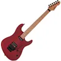 Gear4Music LA Select Modern elguitar fra Transparent Ruby Red
