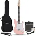 Gear4Music LA Elektrisk Guitar + Forstærkerpakke Pink