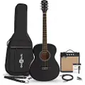 Gear4Music Student Elektro-akustisk Guitar + 15 W Forstærkerpakke Sort
