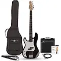 Gear4Music LA Venstrehåndet Basguitar + 15 W Forstærkerpakke Black