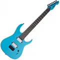 Gear4Music Harlem S 7-strenget Elektrisk Guitar fra Blue Sparkle