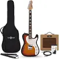 Gear4Music Knoxville Semi-hollow Elektrisk Guitar + Forstærkerpakke Sunburst