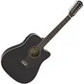 Gear4Music Dreadnought 12 Strenget Elektroakustisk Guitar fra Sort