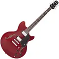 Gear4Music San Francisco Semiakustisk Guitar fra Wine Red