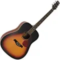 Gear4Music Deluxe Dreadnought Akustisk Guitar fra Mahogni