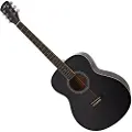 Gear4Music Student Left Handed Acoustic Guitar by Black