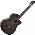 Gear4Music Deluxe Single Cutaway Electro Classical Guitar by Trans Black