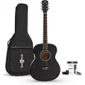 Gear4Music Student Left Handed Electro Acoustic Guitar & Accessory Pack by Black