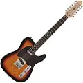 Gear4Music Knoxville Deluxe 12 String Electric Guitar by G4M Sunburst NearlyNew
