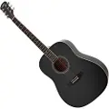 Gear4Music Dreadnought Venstrehånds Akustisk Guitar fra Sort