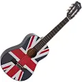Gear4Music Junior 1/2 Klassisk Guitar Union Jack fra