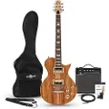 Gear4Music New Jersey Select Elektrisk Guitar + 15W Forstærkerpakke Spaltet Ahorn