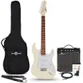 Gear4Music LA Select Legacy Electric Guitar Vintage White 15W Guitar Amp & Accessory Pack