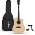 Gear4Music Dreadnought Cutaway Electro Acoustic Guitar & Accessory Pack by Natural