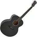 Gear4Music Jumbo Acoustic Guitar by Black