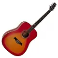 Gear4Music Dreadnought Akustisk Guitar fra Cherry Sunburst