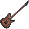 G4M 734 Pro Baritone Electric Guitar Black Burl Burst