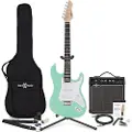 Gear4Music LA Electric Guitar Seafoam Green 15W Guitar Amp & Ultimate Accessory Pack
