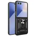Mtp Products Samsung Galaxy Z Flip7 Roterende Ring Hybrid Cover med Kameraskjold - Sort