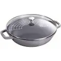 Staub Wok 30 cm, med glaslåg, grafitgrå, Staub