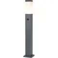 QAZQA Udendørslampe mørkegrå med opalglas 80 cm IP44 med stik og bevægelsessensor - Malios