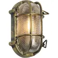 QAZQA Udendørs væg- og loftlampe antik guld oval IP44 - Noutica