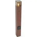 QAZQA Industriel udendørs pullertlampe rustbrun med røgglas 70 cm med skumringssensor IP44 - Denmark