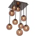 QAZQA Design loftslampe bronze med bronze glas 9-lys - Athen