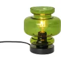 QAZQA Retro bordlampe sort med grønt glas - Denise
