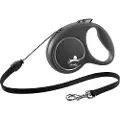 Flexi Black Design snorline sort, 5 m - M: op til 20 kg