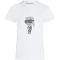 Karl Lagerfeld Karl Lagerfeldtil kvinder. A3W17076 Karl Ikon Rhinestones T-shirt hvid (S), Casual, Korte ærmer, Økologisk bomuld, Bæredygtig