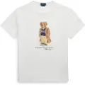 Ralph Lauren Polo Ralph Laurentil mænd. 710974584001 Strikket T-shirt med hvid polobjørn (S), Casual, Bomuld, Korte ærmer
