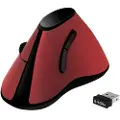 Logilink Ergonomic vertical mouse wireless 2.4 GHz red - Vertical mouse - Optisk - 5 knapper - Rød