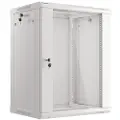 Lanberg WF01-6415-10S Rack Cabinet 19" Wall Mount 15U 600x450mm (Flat Pack) With Glass Door Grey RAL7035