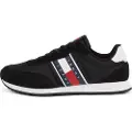 Tommy Hilfiger Tommy Jeanstil mænd. EM0EM01351 Træningssko Runner sort (44), Fast, Blonder, Casual, Genanvendt polyester