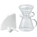 Hario V60 Glass Brewing Kit - kanna och filterhållare i glas size 02
