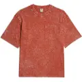 G-Star G-Startil mænd. D26031-C756-H226 Acid Wash Boxy Ribbed T-shirt rød (XS), Casual, Bomuld, Korte ærmer