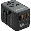 Verbatim UTA-05 power adapter - GaN III universal - 2 x USB-C 2 x USB - 65 Watt
