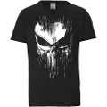 Logoshirt Marvel Punisher-striped Skull Easy Fit T-shirt Med Korte ærmer